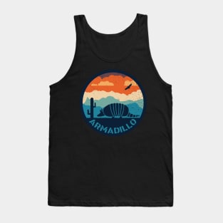 Armadillo Vintage Pattern Tactical Possum Desert Landscape Tank Top